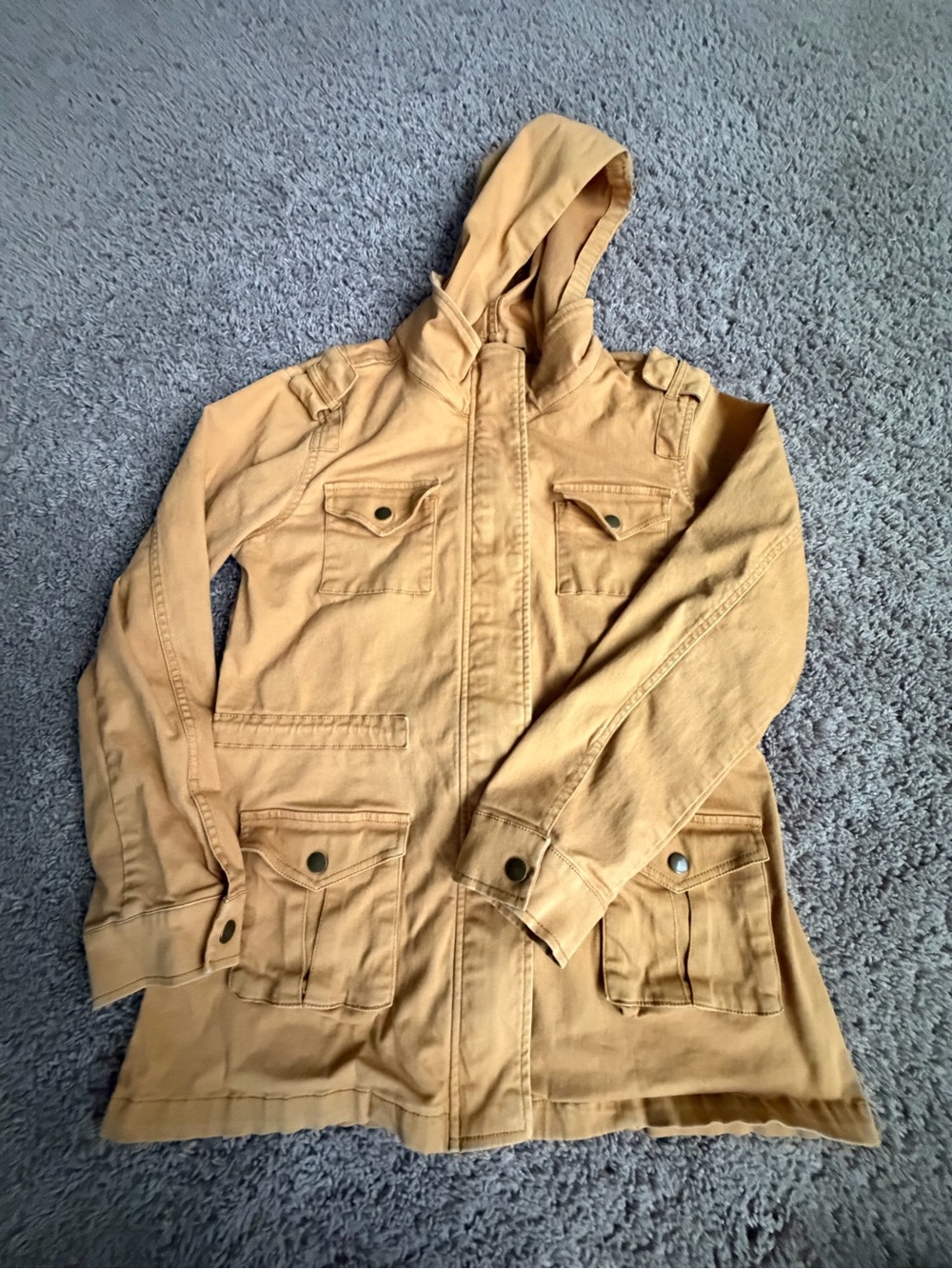 Market & Spruce Mustard Utility Field Jacket Hooded Small VGUC